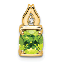 14k Peridot and Diamond Pendant-PM7054-PE-001-YA