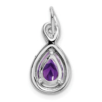 14k White Gold Pear Amethyst and Diamond Pendant-PM7055-AM-002-WA
