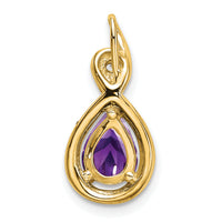 14k Pear Amethyst and Diamond Pendant-PM7055-AM-002-YA