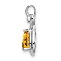 14k White Gold Pear Citrine and Diamond Pendant-PM7055-CI-002-WA