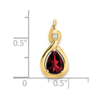 14k Pear Garnet and Diamond Pendant-PM7055-GA-002-YA