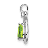 14k White Gold Pear Peridot and Diamond Pendant-PM7055-PE-002-WA