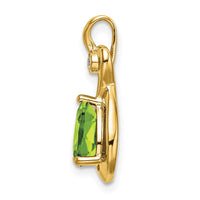 14k Pear Peridot and Diamond Pendant-PM7055-PE-002-YA