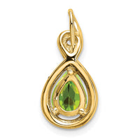 14k Pear Peridot and Diamond Pendant-PM7055-PE-002-YA