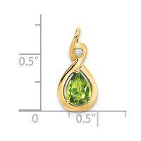 14k Pear Peridot and Diamond Pendant-PM7055-PE-002-YA