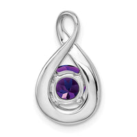 14k White Gold Amethyst and Diamond Pendant-PM7056-AM-003-WA