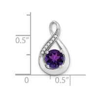 14k White Gold Amethyst and Diamond Pendant-PM7056-AM-003-WA