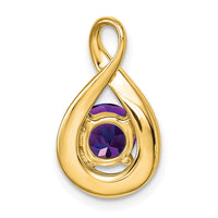 14k Amethyst and Diamond Pendant-PM7056-AM-003-YA