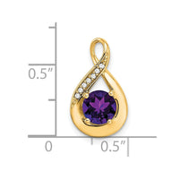 14k Amethyst and Diamond Pendant-PM7056-AM-003-YA
