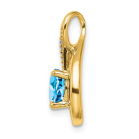 14k Blue Topaz and Diamond Pendant-PM7056-BT-003-YA