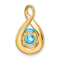 14k Blue Topaz and Diamond Pendant-PM7056-BT-003-YA