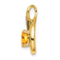 14k Citrine and Diamond Pendant-PM7056-CI-003-YA
