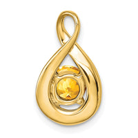 14k Citrine and Diamond Pendant-PM7056-CI-003-YA