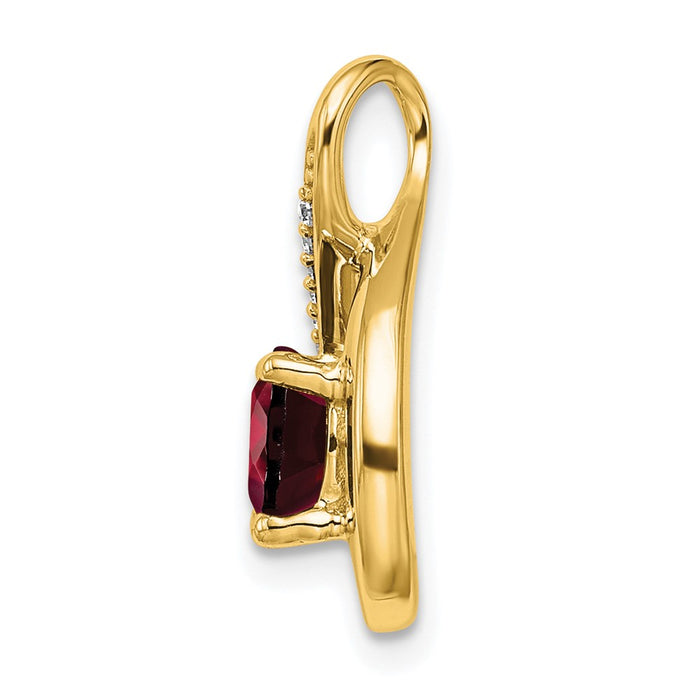 14k Garnet and Diamond Pendant-PM7056-GA-003-YA
