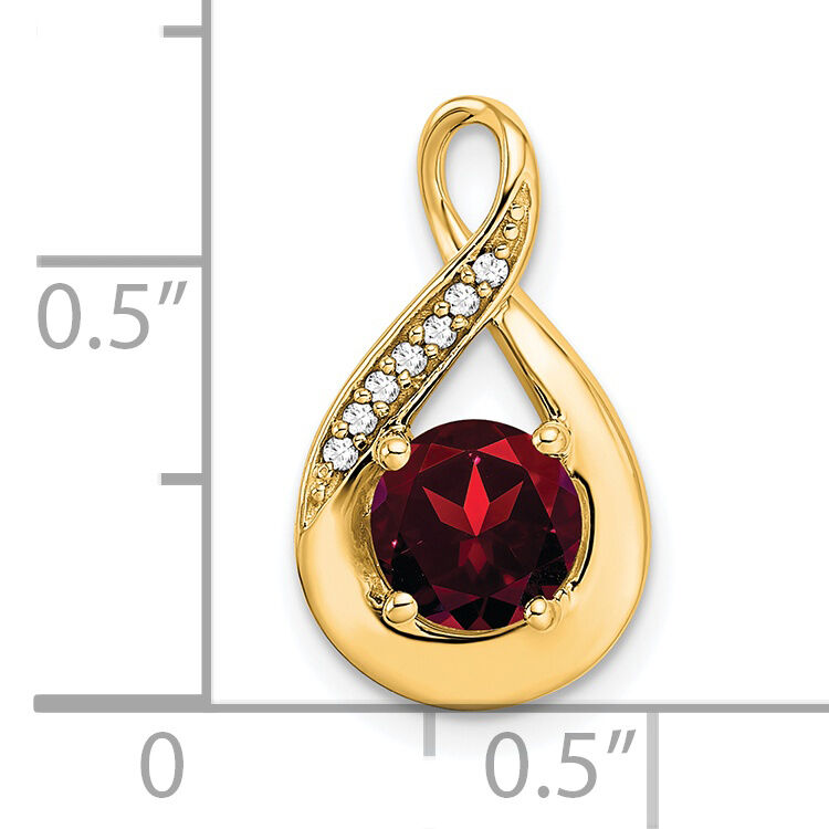 14k Garnet and Diamond Pendant-PM7056-GA-003-YA