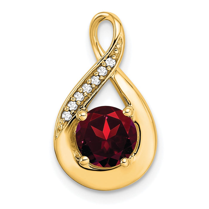 14k Garnet and Diamond Pendant-PM7056-GA-003-YA