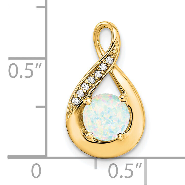 14k Created Opal and Diamond Pendant-PM7056-OP-003-YA