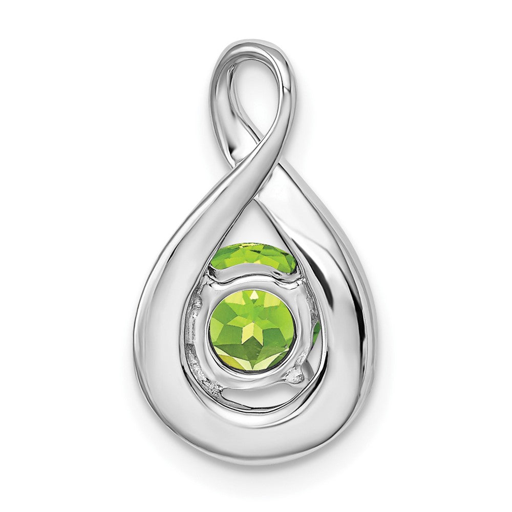 14k White Gold Peridot and Diamond Pendant-PM7056-PE-003-WA