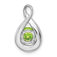14k White Gold Peridot and Diamond Pendant-PM7056-PE-003-WA