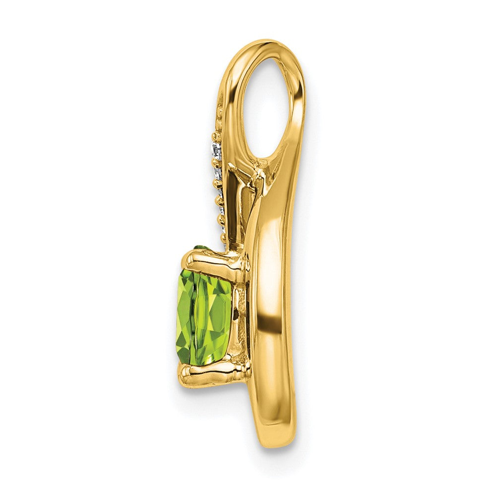 14k Peridot and Diamond Pendant-PM7056-PE-003-YA