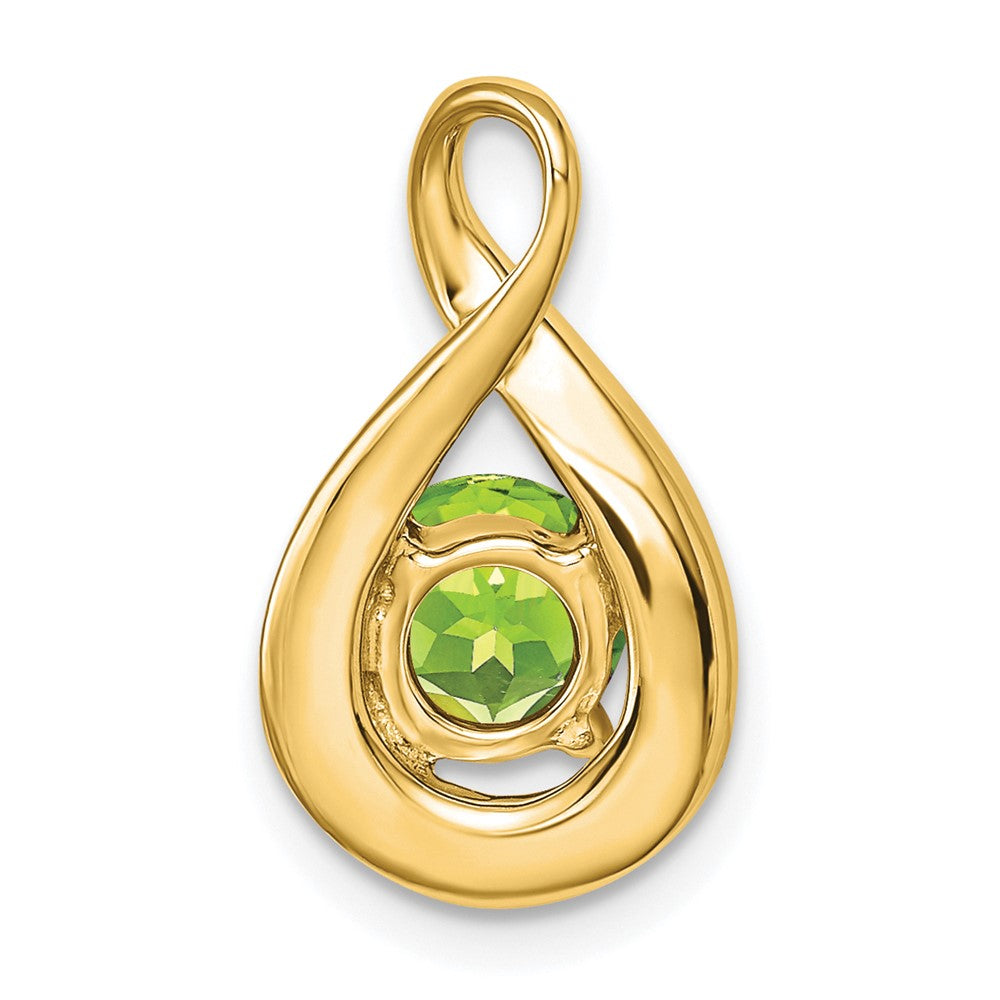 14k Peridot and Diamond Pendant-PM7056-PE-003-YA