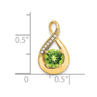 14k Peridot and Diamond Pendant-PM7056-PE-003-YA