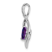 14k White Gold Amethyst and Diamond Pendant-PM7057-AM-004-WA