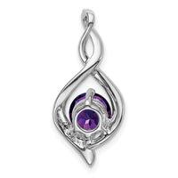 14k White Gold Amethyst and Diamond Pendant-PM7057-AM-004-WA