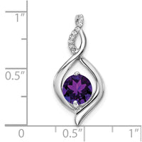 14k White Gold Amethyst and Diamond Pendant-PM7057-AM-004-WA