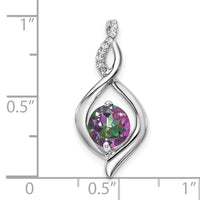 14k White Gold Mystic Fire Topaz and Diamond Pendant-PM7057-FT-004-WA