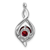 14k White Gold Garnet and Diamond Pendant-PM7057-GA-004-WA