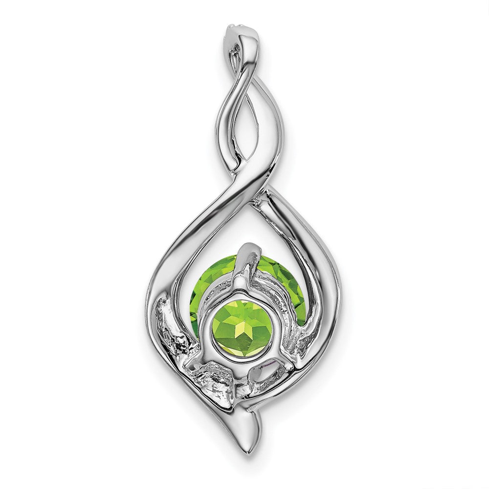 14k White Gold Peridot and Diamond Pendant-PM7057-PE-004-WA