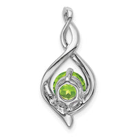 14k White Gold Peridot and Diamond Pendant-PM7057-PE-004-WA