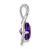 14k White Gold Amethyst and Diamond Pendant-PM7058-AM-006-WA