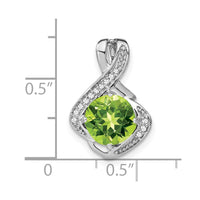 14k White Gold Peridot and Diamond Pendant-PM7058-PE-006-WA
