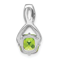 14k White Gold Cushion Peridot and Diamond Pendant-PM7059-PE-010-WA
