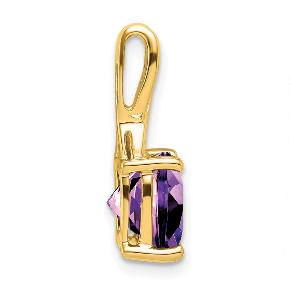 14k Cushion Amethyst and Diamond Pendant-PM7062-AM-002-YA