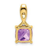 14k Cushion Amethyst and Diamond Pendant-PM7062-AM-002-YA
