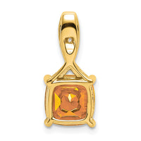 14k Cushion Citrine and Diamond Pendant-PM7062-CI-002-YA