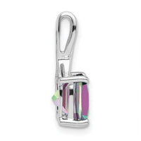 14k White Gold Cushion Mystic Fire Topaz and Diamond Pendant-PM7062-FT-002-WA