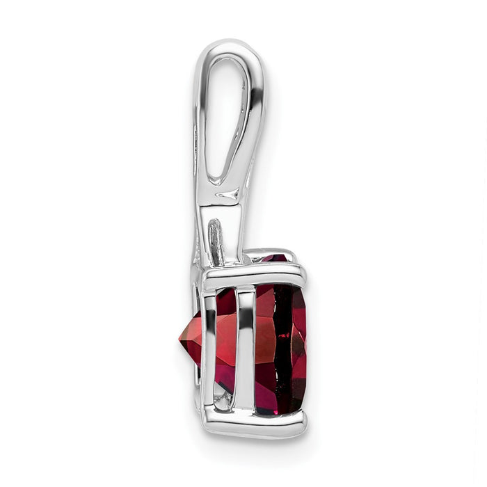 14k White Gold Cushion Garnet and Diamond Pendant-PM7062-GA-002-WA