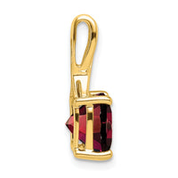 14k Cushion Garnet and Diamond Pendant-PM7062-GA-002-YA
