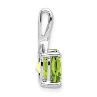 14k White Gold Cushion Peridot and Diamond Pendant-PM7062-PE-002-WA