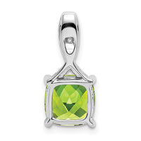 14k White Gold Cushion Peridot and Diamond Pendant-PM7062-PE-002-WA