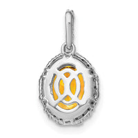 14k White Gold Oval Citrine and Diamond Halo Pendant-PM7063-CI-006-WA