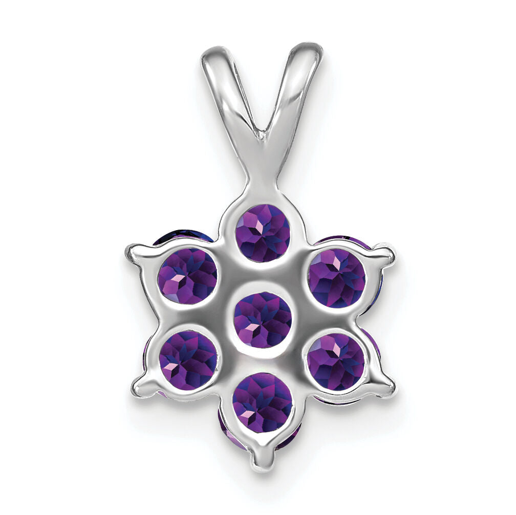 14k White Gold Amethyst Floral Pendant-PM7069-AM-W