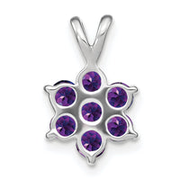 14k White Gold Amethyst Floral Pendant-PM7069-AM-W