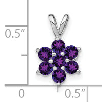 14k White Gold Amethyst Floral Pendant-PM7069-AM-W