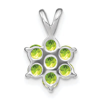 14k White Gold Peridot Floral Pendant-PM7069-PE-W