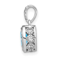 14k White Gold Oval Blue Topaz and Diamond Pendant-PM7093-BT-020-WA